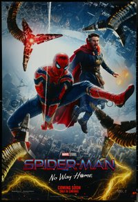 7c0585 SPIDER-MAN: NO WAY HOME int'l teaser DS 1sh 2021 great action image w/ Tom Holland in title role!