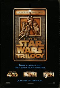 7c0593 STAR WARS TRILOGY 1sh 1997 George Lucas, Empire Strikes Back, Return of the Jedi!