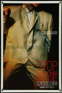 7c0595 STOP MAKING SENSE 1sh 1984 Jonathan Demme, Talking Heads, close-up of David Byrne's suit!