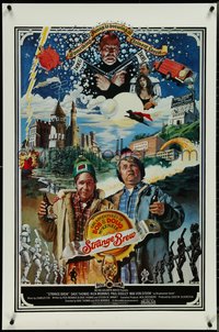 7c0596 STRANGE BREW int'l 1sh 1983 art of hosers Rick Moranis & Dave Thomas with beer by John Solie!