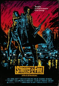 7c0597 STREETS OF FIRE 1sh 1984 Walter Hill, Michael Pare, Diane Lane, artwork by Riehm, no borders!