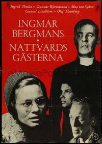 7c0154 WINTER LIGHT Swedish 1963 Ingmar Bergman, silkscreen of Ingrid Thulin & Gunnar Bjornstrand!