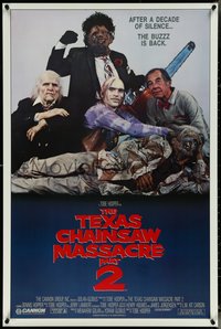 7c0612 TEXAS CHAINSAW MASSACRE PART 2 1sh 1986 Tobe Hooper horror sequel, cool family portrait!