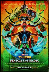 7c0615 THOR RAGNAROK advance DS 1sh 2017 montage of Chris Hemsworth in the title role with top cast!