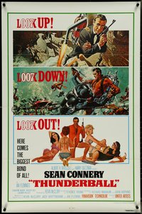 7c0617 THUNDERBALL 1sh R1980 McGinnis & McCarthy art of Sean Connery as secret agent James Bond 007!