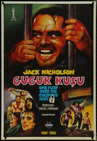 7c0166 ONE FLEW OVER THE CUCKOO'S NEST Turkish 1981 Jack Nicholson, wild misleading artwork!