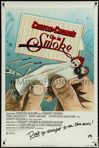 7c0633 UP IN SMOKE recalled 1sh 1978 Cheech & Chong marijuana drug classic, original tagline!