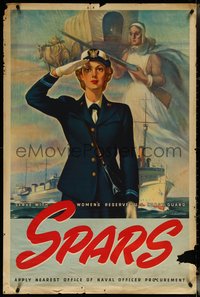 7c0060 SPARS 28x42 WWII war poster 1940s L.W. Bentlley, Semper Paratus - Always Ready, ultra rare!