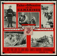 7c0872 TAKE THE OFFENSIVE WITH THE U.S. MARINES 14x14 WWII war poster 1942 Leathernecks, ultra rare!