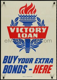 7c0875 VICTORY LOAN 19x26 WWII war poster 1945 buy your extra war bonds here!