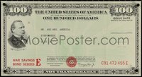 7c0876 WAR SAVINGS BOND SERIES E 100 style 14x26 WWII war poster 1944 Grover Cleveland, ultra rare!