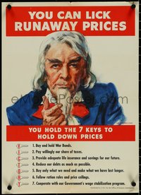 7c0880 YOU CAN LICK RUNAWAY PRICES 16x23 WWII war poster 1943 great James Montgomery Flagg art!