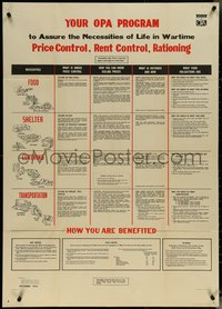 7c0064 YOUR OPA PROGRAM 29x40 WWII war poster 1943 Home Front, Price Administration, ultra rare!