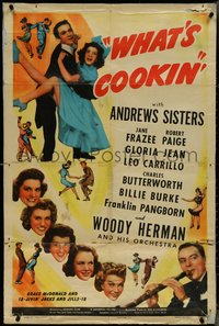 7c0639 WHAT'S COOKIN' 1sh 1942 Leo Carrillo, Donald O'Connor, Frazee, Woody Herman playing clarinet!