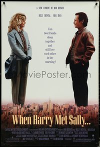 7c0640 WHEN HARRY MET SALLY 1sh 1989 giant Billy Crystal & sexy Meg Ryan over New York City!