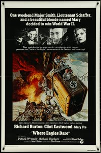 7c0641 WHERE EAGLES DARE 1sh R1973 Clint Eastwood, Richard Burton, Mary Ure, McCarthy art!