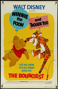 7c0649 WINNIE THE POOH & TIGGER TOO 1sh 1974 Walt Disney, characters created by A.A. Milne!