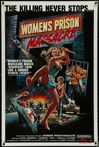 7c0653 WOMEN'S PRISON MASSACRE 1sh 1985 Emanuelle Fuga Dall'Inferno, wild art of violent girls!