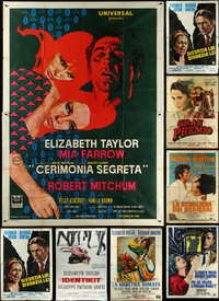 7d0098 LOT OF 12 FOLDED ELIZABETH TAYLOR ITALIAN TWO-PANELS 1950s-1970s great movie images!