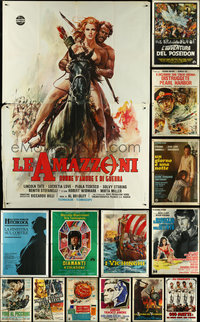 7d0053 LOT OF 14 FOLDED ITALIAN TWO-PANELS 1960s-1980s great images from a variety of movies!