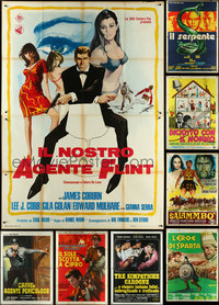 7d0054 LOT OF 13 FOLDED ITALIAN TWO-PANELS 1960s-1970s great images from a variety of movies!