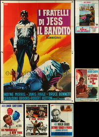 7d0044 LOT OF 9 FOLDED ITALIAN TWO-PANELS 1960s-1980s great images from a variety of movies!