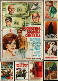 7d0057 LOT OF 10 FOLDED ITALIAN TWO-PANELS 1960s-1970s great images from a variety of movies!