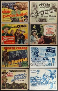 7d0829 LOT OF 8 BUSTER CRABBE TITLE LOBBY CARDS 1940s-1950s great images from some of his movies!