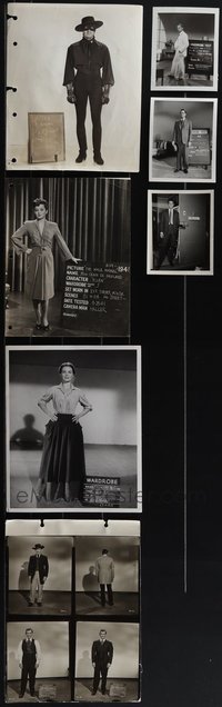 7d1064 LOT OF 7 4X5 & 8X10 WARDROBE TEST PHOTOS 1940s-1960s Tyrone Power, De Havilland & more!