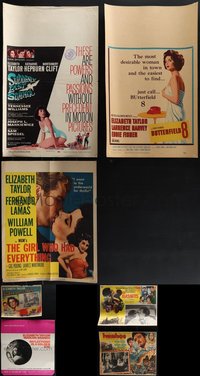 7d0077 LOT OF 7 ELIZABETH TAYLOR MISCELLANEOUS POSTERS 1950s-1960s great images from her movies!