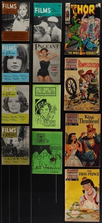 7d1151 LOT OF 12 MISCELLANEOUS DIGEST MAGAZINES & COMIC BOOKS 1950s-1970s Films in Review, Thor!