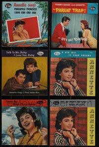 7d1124 LOT OF 6 ANNETTE FUNICELLO 45 RPM RECORD SLEEVES 1960s Parent Trap, Pineapple Princess!