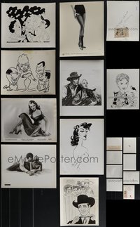 7d1038 LOT OF 9 7X9 & 8X10 STILLS SHOWING ARTWORK IMAGES 1950s-1960s art by Kapralik, Cugat & more!