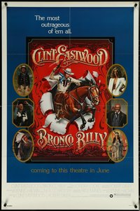 7d0668 LOT OF 5 FOLDED BRONCO BILLY ADVANCE ONE-SHEETS 1980 Roger Huyssen art of Clint Eastwood!