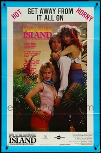 7d0657 LOT OF 5 FOLDED PLEASURE ISLAND ONE-SHEETS 1985 uninhibited eroticism, get away from it all!