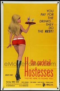 7d0705 LOT OF 3 FOLDED COCKTAIL HOSTESSES ONE-SHEETS 1973 super sexy art, written by Ed Wood!