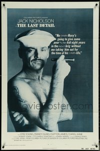 7d0586 LOT OF 9 FOLDED LAST DETAIL STYLE A ONE-SHEETS 1973 barechested Navy sailor Jack Nicholson!