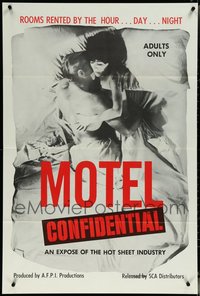 7d0615 LOT OF 7 FOLDED MOTEL CONFIDENTIAL ONE-SHEETS 1967 an expose of the hot sheet industry!