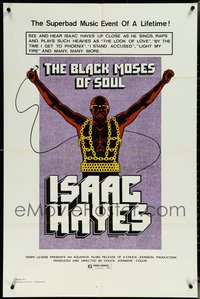 7d0689 LOT OF 4 FOLDED BLACK MOSES OF SOUL ONE-SHEETS 1973 art of Isaac Hayes, Suerbad Music Event!