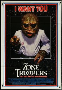 7d0421 LOT OF 24 FOLDED ZONE TROOPERS ONE-SHEETS 1985 great Uncle Sam I Want You parody image!