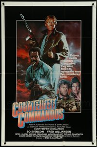 7d0467 LOT OF 20 FOLDED INGLORIOUS BASTARDS R80S RE-TITLED ONE-SHEETS R1980s Counterfeit Commandos!