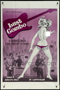 7d0680 LOT OF 4 FOLDED LUST COMBO ONE-SHEETS 1970 a band on a one night stand, sexy art!