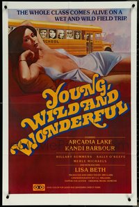 7d0422 LOT OF 24 FOLDED YOUNG, WILD & WONDERFUL ONE-SHEETS 1980 a wet and wild field trip!