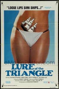 7d0485 LOT OF 18 FOLDED LURE OF THE TRIANGLE ONE-SHEETS 1978 sexy loose lips sink ships parody!