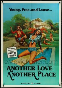 7d0690 LOT OF 4 FOLDED ANOTHER LOVE ANOTHER PLACE ONE-SHEETS 1978 young, free & loose, sexy art!