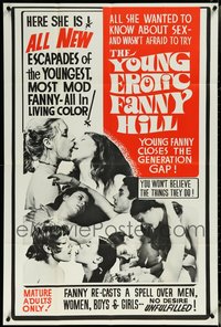 7d0674 LOT OF 4 FOLDED YOUNG EROTIC FANNY HILL ONE-SHEETS 1970 all she wanted to know about sex!