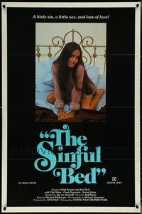 7d0390 LOT OF 28 FOLDED SINFUL BED ONE-SHEETS 1974 a little sin, a little sex & lots of love!