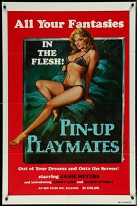 7d0453 LOT OF 21 FOLDED PIN-UP PLAYMATES ONE-SHEETS 1972 all your fantasies in the flesh!