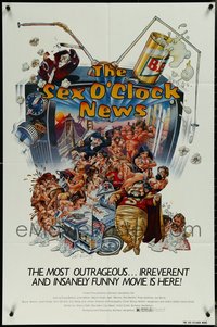 7d0492 LOT OF 17 FOLDED SEX O'CLOCK NEWS ONE-SHEETS 1985 outrageous, irreverent & insanely funny!