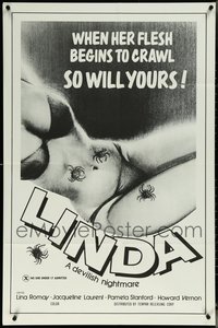 7d0658 LOT OF 5 FOLDED LINDA ONE-SHEETS 1976 when her flesh begins to crawl so will yours!